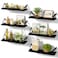 SRIWATANA Floating Shelves for Wall Decor Wood Wall Shelves for Bathroom Bedroom Kitchen Living Room Set of 6 Weathered Black