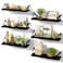 SRIWATANA Floating Shelves for Wall Decor Wood Wall Shelves for Bathroom Bedroom Kitchen Living Room Set of 6 Weathered Black