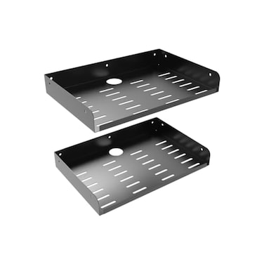 JINGCHENGMEI 2 Pcs of Metal Floating Shelf Modern Wall Mounted Storage Rack 128 Deep Display Shelf in Living Room BedroomBathroom KitchenGarage or Office 12 inches 2 Pcs