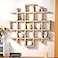 Suzile Oversize Coffee Mug Display Rack Wooden Display Shelves Rustic Wooden Floating Curio Shelf Travel Wall Mounted Coffee Mug Rack Holder Shadow Box Shelf51x51x3inWood Color