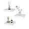 PopiShelves Small Floating Shelves for Wall 6 Inch Mini Square White Shelves for Bedroom Living Room Bathroom Kitchen Office Decor Set of 3
