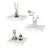 PopiShelves Small Floating Shelves for Wall 6 Inch Mini Square White Shelves for Bedroom Living Room Bathroom Kitchen Office Decor Set of 3