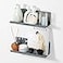 PAVSTINE Adhesive Floating Shelves for Wall No Drilling 12 Inch Acrylic Self Adhesive Shelves Stick on Shelves Dorm Wall Shelf for Bathroom Kitchen Bedroom Office Gaming Room Gray