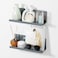 PAVSTINE Adhesive Floating Shelves for Wall No Drilling 12 Inch Acrylic Self Adhesive Shelves Stick on Shelves Dorm Wall Shelf for Bathroom Kitchen Bedroom Office Gaming Room Gray
