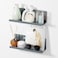 PAVSTINE Adhesive Floating Shelves for Wall No Drilling 12 Inch Acrylic Self Adhesive Shelves Stick on Shelves Dorm Wall Shelf for Bathroom Kitchen Bedroom Office Gaming Room Gray