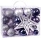 BRUBAKER Brubaker 50ct Christmas Ball Ornaments Shatterproof with Tree Top Baubles Christmas Tree Decorations Purple Silver