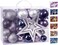 BRUBAKER Brubaker 50ct Christmas Ball Ornaments Shatterproof with Tree Top Baubles Christmas Tree Decorations Purple Silver