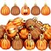 Colingmill 36 Pcs Fall Tree Ornaments Pumpkin Hanging Ornaments Thanksgiving Fall Decorations Mini Pumpkin Ball Decorations Farmhouse for Small Tree Autumn Home Halloween PartyClassicGold
