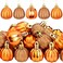 Colingmill 36 Pcs Fall Tree Ornaments Pumpkin Hanging Ornaments Thanksgiving Fall Decorations Mini Pumpkin Ball Decorations Farmhouse for Small Tree Autumn Home Halloween PartyClassicGold