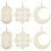 JLGKNEE Eid Mubarak Wooden Pendant Moon Starlight Set Ramadan Mubarak Festival Decoration Wood Color