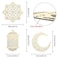 JLGKNEE Eid Mubarak Wooden Pendant Moon Starlight Set Ramadan Mubarak Festival Decoration Wood Color