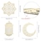 JLGKNEE Eid Mubarak Wooden Pendant Moon Starlight Set Ramadan Mubarak Festival Decoration Wood Color