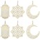 JLGKNEE Eid Mubarak Wooden Pendant Moon Starlight Set Ramadan Mubarak Festival Decoration Wood Color