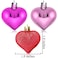 Elcoho 24 Pieces Valentines Day Heart Baubles Ornaments Heart Shaped Decoration Baubles for Valentines Day Decoration 2 Styles Glossy Glitter