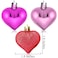 Elcoho 24 Pieces Valentines Day Heart Baubles Ornaments Heart Shaped Decoration Baubles for Valentines Day Decoration 2 Styles Glossy Glitter