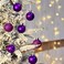 Emopeak 24Pcs Mini Christmas Balls Ornaments for Xmas Tree 157 Inch Small Shatterproof Christmas Tree Decorations Hanging Ball for Holiday Wedding Party Decoration Purple