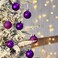 Emopeak 24Pcs Mini Christmas Balls Ornaments for Xmas Tree 157 Inch Small Shatterproof Christmas Tree Decorations Hanging Ball for Holiday Wedding Party Decoration Purple