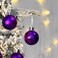 Emopeak 24Pcs Mini Christmas Balls Ornaments for Xmas Tree 157 Inch Small Shatterproof Christmas Tree Decorations Hanging Ball for Holiday Wedding Party Decoration Purple