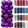 Emopeak 24Pcs Mini Christmas Balls Ornaments for Xmas Tree 157 Inch Small Shatterproof Christmas Tree Decorations Hanging Ball for Holiday Wedding Party Decoration Purple
