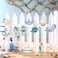 Maitys 36 Pcs Beach Wooden Ornaments Ocean Summer Tree Decorations Coastal Nautical Seaside Wood Cutouts Navigation Hanging Ornaments Xmas Decorations for Home Tree Wall Wreath CraftsBeach Sea