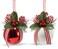 Ornativity Red and White Ornaments Shiny Red and White Ball Xmas Ornament with Realistic Holly Leaf and Red Cranberry Berries with Rustic Candy String Christmas Tree Decoration Set 24 Pack of 10