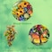 Svndlyn Spring Summer Floral Teardrop Swags PreLit Mixed Flower Teardrop Wreath with Sunflower and Daisy Eucalyptus Leaves Floral Arrangement for Door Wall Mantel Window