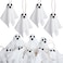 Watayo 16 Pcs Halloween Hanging Ghosts Decoration 35 x 3 Outdoor Small Ghosts Tree Ornaments Farmhouse Rustic White Cloth Ghost Hanging Decor for Yard Lawn Haunted House Party Decor