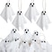 Watayo 16 Pcs Halloween Hanging Ghosts Decoration 35 x 3 Outdoor Small Ghosts Tree Ornaments Farmhouse Rustic White Cloth Ghost Hanging Decor for Yard Lawn Haunted House Party Decor