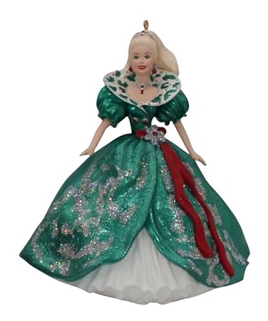 Hallmark Keepsake Ornament Holiday Barbie Collectors Series Third in the Holiday Barbie Series Handcrafted Dated 1995