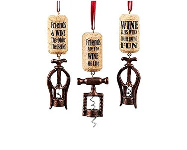 Kurt Adler Corkscrew Ornaments 3 Assorted