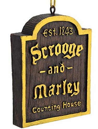Tree Buddees A Christmas Carol Scrooge Marley Counting House Sign Ornament