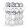 GameXcel White Silver 25 Christmas Balls Christmas Tree Decoration Ornaments Shatterproof Hanging Balls for Birthday Halloween Holiday Wedding Decorations Set of 24pcs