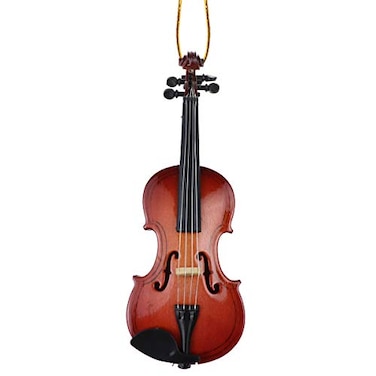 Dselvgvu Wooden String Miniature Violin Hanging Ornament Mini Musical Instrument Replica Holiday Tree Home Decoration Display Ornament 472 Violin