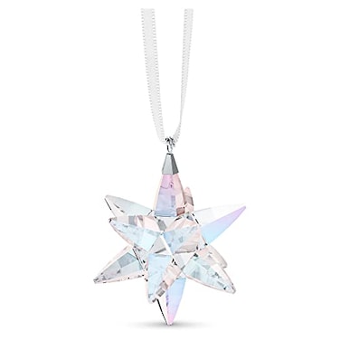 Swarovski SWAROVSKI Shimmer Star Ornament Small Multicolored Crystals on White Satin Ribbon Part of the Classic Collection