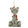 JFSM INC. Whimsical Smiling Grey Cat Christmas Tree Ornament Happy Cat Collection Holiday Stocking Stuffer Christmas Tree Decoration