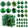 PREXTEX Prextex 36Pieces Green Christmas Ornaments Set Shatterproof Festive Christmas Tree Balls Decorations in 3 Sizes and 6 Styles with Hanging Loops for Tree Wreath and Dazzling Holiday Party Decor