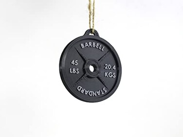 LifterGifts Weight Plate Ornament 3D Printed Black for Christmas