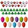 MixTeach 72 Pieces Valentines Day Heart St Patricks Day Shamrock Easter Egg Ornaments Heart Shaped Baubles Clover Baubles Hanging Egg Decorations for Holiday Party