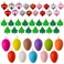 MixTeach 72 Pieces Valentines Day Heart St Patricks Day Shamrock Easter Egg Ornaments Heart Shaped Baubles Clover Baubles Hanging Egg Decorations for Holiday Party