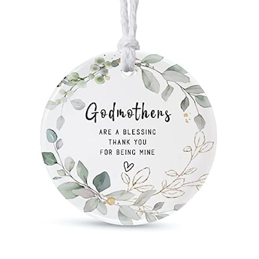 SIABERTERL Christmas Ornament for Godmother 2026 for Godmother A Gift to Commemorate Your deep Love for Each Other Ceramic Ornament Keepsake Printed on Both Sides 29