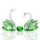 YWHL 55th Wedding Anniversary Decorations 55 Year Anniversary Swan Gifts for Parents Emerald Wedding Gifts Her Him Emerald Green Swan