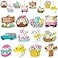 Marsui 24 Pcs Easter Ornaments for Tree Happy Easter Wooden Hanging Ornaments Egg Bunny Spring Tree Decorations Gnome Chick Wood Slices Pendant with Rope for Home Spring Party DecorEgg