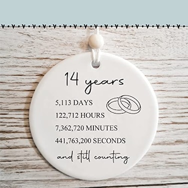Kusry 14th Wedding for Her or Him 14 Years Marriage Gift for Couple Ivory Anniversary Present for Wife Husband