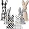 Leyndo 6 Pcs Easter Stuffed Fabric Bunnies Decorations Fabric Bunny Ornaments for Tiered Tray Rustic Farmhouse Spring Home Decor Basket Bowl Vase Fillers Black and White