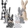 Leyndo 6 Pcs Easter Stuffed Fabric Bunnies Decorations Fabric Bunny Ornaments for Tiered Tray Rustic Farmhouse Spring Home Decor Basket Bowl Vase Fillers Black and White