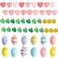 Jutom 108 Pcs Valentines Day Tree Decorations Heart Hanging Ornaments St Patricks Day Shamrock Easter Egg Tree Ornaments Heart Shaped Clover Baubles for Holiday Party Lovely Style