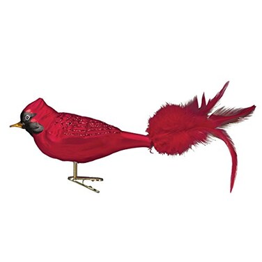 Old World Christmas Large Red Cardinal Glass Blown Ornament for Christmas Tree Handcrafted Holiday Decoration Bird Watcher Clip Collection