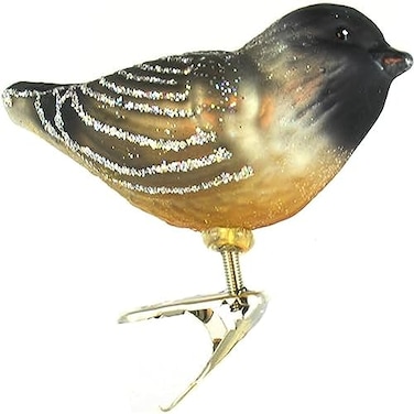 Old World Christmas Cheery Chickadee Glass Blown Ornament for Christmas Tree Handcrafted Holiday Decoration Bird Watcher Clip Collection