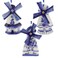 Kurt S. Delft Blue Windmill Ornaments 3 Assorted