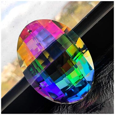 H&D HYALINE Colorful Oval Drop Hanging Crystals Chandelier Prisms Feng Shui Ornament Window Suncatchers 76mm